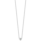 14k White Gold 3/4 carat Lab Grown Diamond VS+ F+ Heart Complete 18 inch Four Prong Pendant Necklace